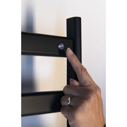 Sapho - Uscător de prosoape electric ELIAS, 105 W, 73 x 49 cm, negru mat