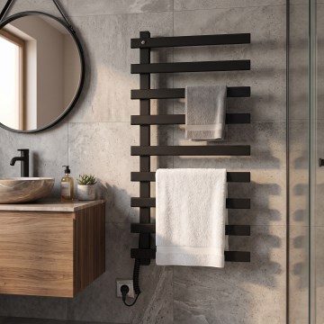 Sapho - Uscător electric pentru prosoape ELCOR 128W 92x48 cm negru mat