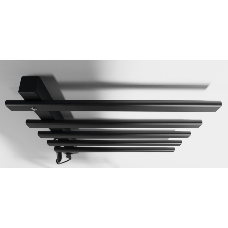 Sapho - Uscător electric pentru prosoape ELCOR, 63 W/230 V, 48 x 52 cm, negru mat