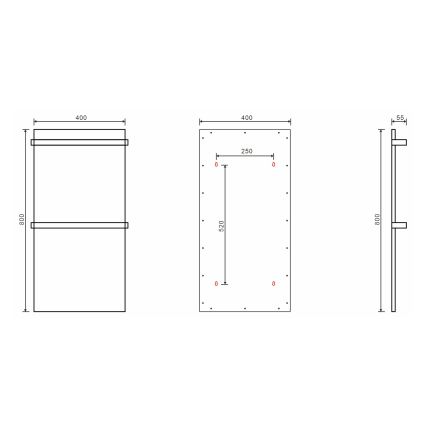 Sapho - Uscător electric pentru prosoape ELMIS 120 W, 80 x 40 cm, alb mat