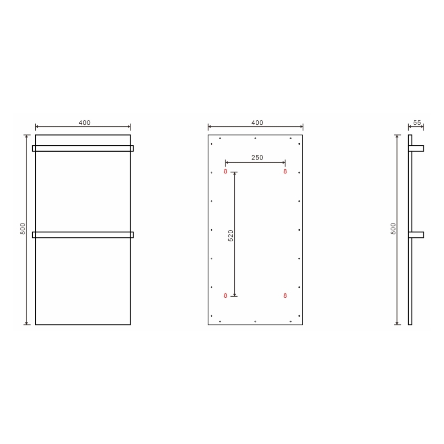 Sapho - Uscător electric pentru prosoape ELMIS 120 W, 80 x 40 cm, alb mat