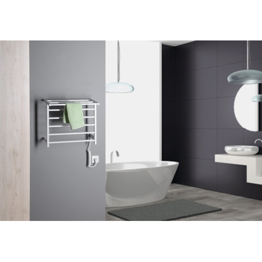 Sapho - Uscător electric pentru prosoape ELZOR, 60 W, 47 x 50 cm, alb mat