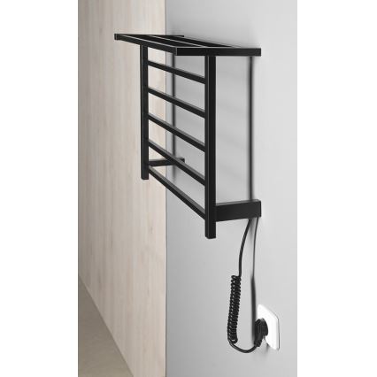 Sapho - Uscător electric pentru prosoape ELZOR, 60 W, 47 x 50 cm, negru mat