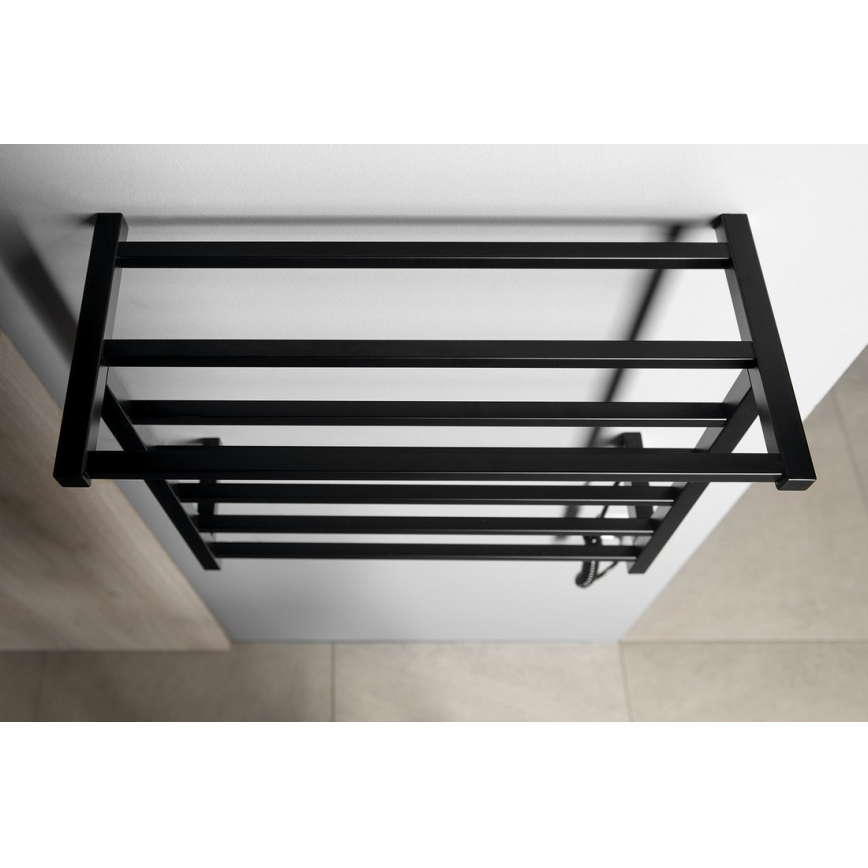 Sapho - Uscător electric pentru prosoape ELZOR, 60 W, 47 x 50 cm, negru mat