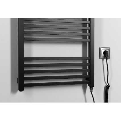 Sapho - Uscător electric pentru prosoape METRO-E, 400 W/230 V, 50 x 106 cm, negru mat