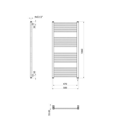 Sapho - Uscător electric pentru prosoape METRO-E 400W 106x50 cm, alb