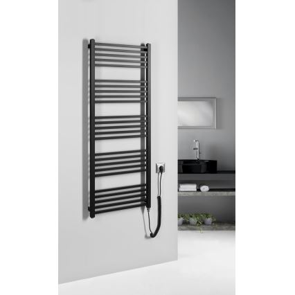 Sapho - Uscător electric pentru prosoape METRO-E, 500 W, 134 x 50 cm, negru mat
