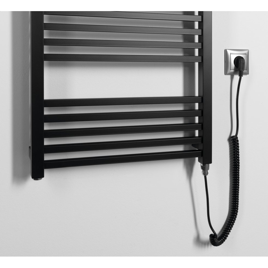 Sapho - Uscător electric pentru prosoape METRO-E, 500 W, 134 x 50 cm, negru mat
