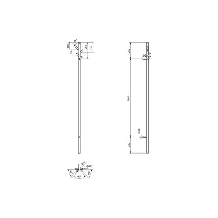 Sapho - Uscător electric pentru prosoape PASADOR, 30 W, 150 x 15 cm, negru mat