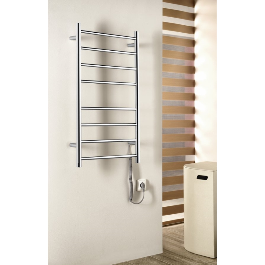 Sapho - Uscător electric pentru prosoape REDONDO, 75 W, 90 x 50 cm, crom lucios, rotund
