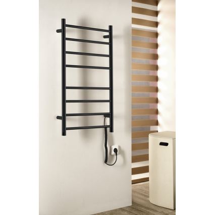 Sapho - Uscător electric pentru prosoape REDONDO, 75 W, 90 x 50 cm, negru mat