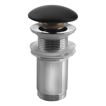 Sapho - Valvă de scurgere pentru lavoar, Ø 7 cm, negru mat/crom lucios