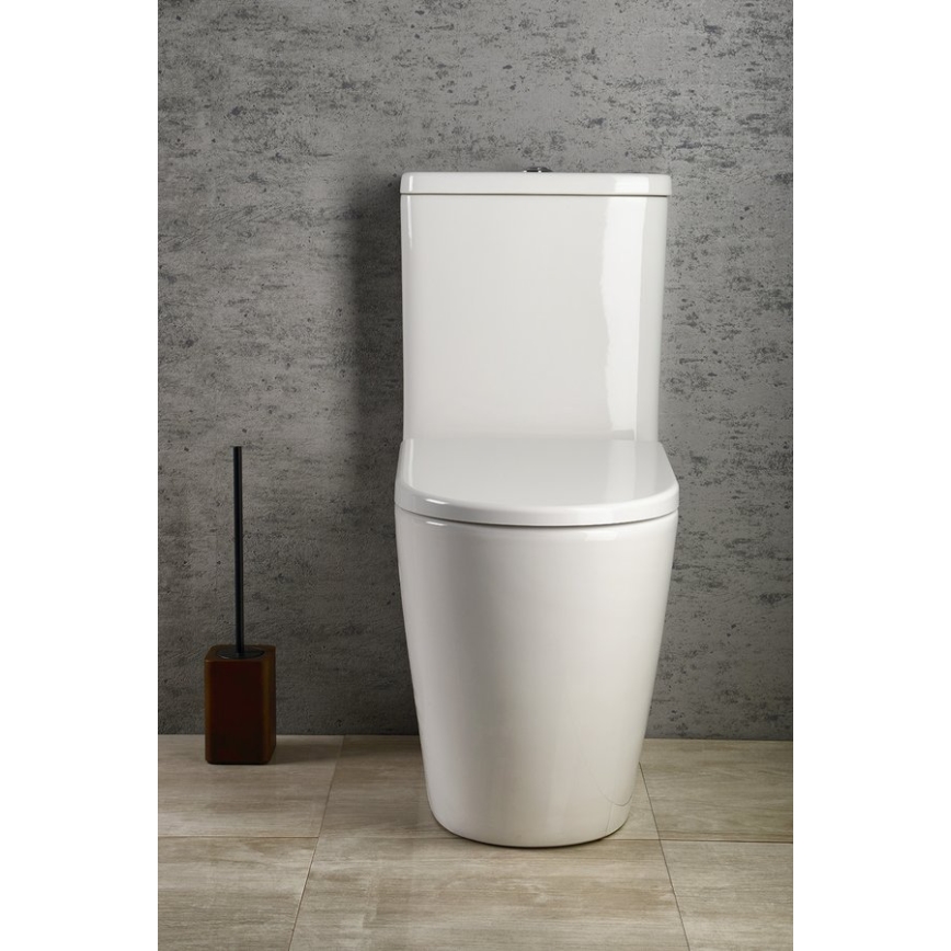 Sapho - Vas WC compact TURKU, evacuare pe podea/pe perete, ceramică, alb