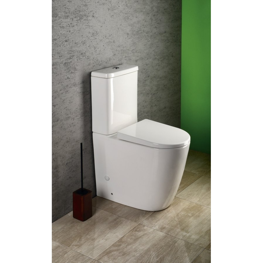 Sapho - Vas WC compact TURKU, evacuare pe podea/pe perete, ceramică, alb