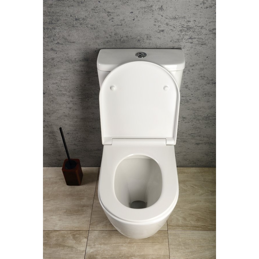 Sapho - Vas WC compact TURKU, evacuare pe podea/pe perete, ceramică, alb