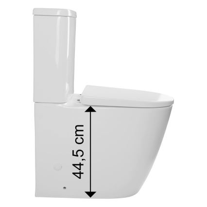 Sapho - Vas WC compact TURKU, evacuare pe podea/pe perete, ceramică, alb