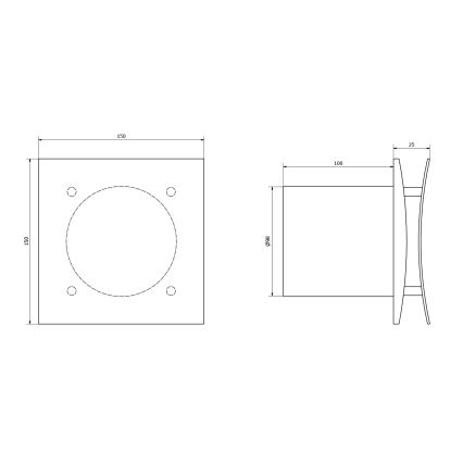Sapho - Ventilator axial EIRA cu temporizator, 15W/230V, alb