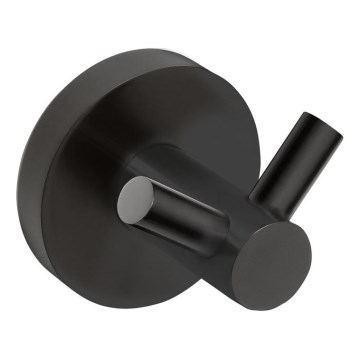 Sapho - X-ROUND cârlig dublu de perete 5 x 5,5 cm, negru