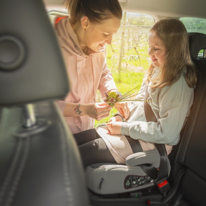 Scaun auto înălțător PETITE&MARS OPTIMUS PRO i-Size 125-150 cm (22-36 kg) gri