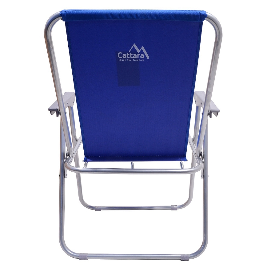 Scaun pliabil de camping albastru/crom mat