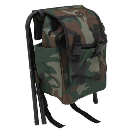 Scaun pliabil de camping cu rucsac, model camuflaj
