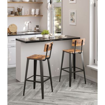 Scaun de bar AVEN maro/negru