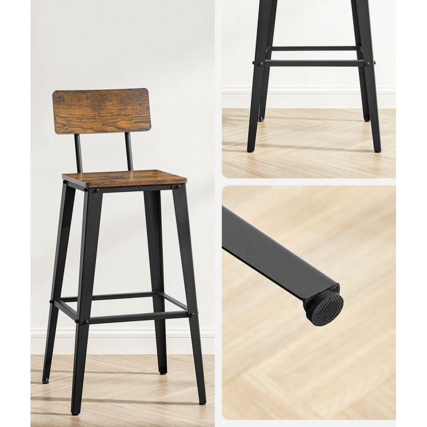 Scaun de bar AVEN maro/negru