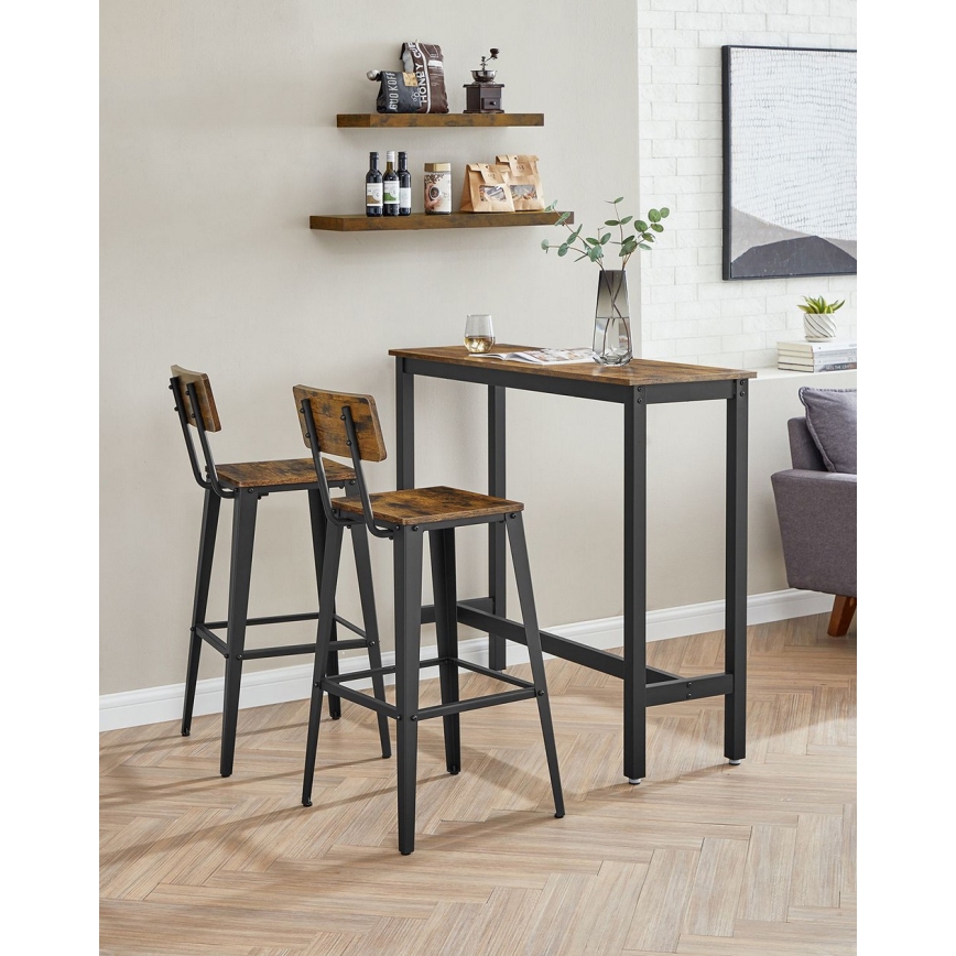 Scaun de bar AVEN maro/negru