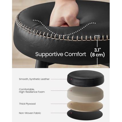 Scaun de bar LIOR, negru