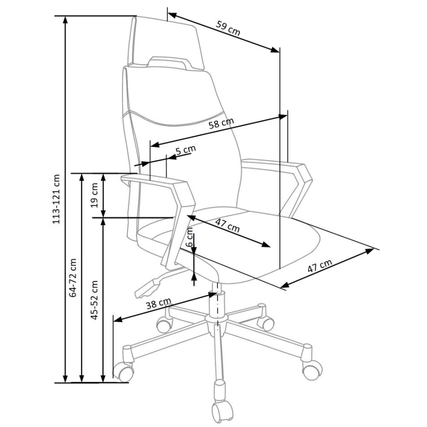 Scaun de birou ELUN negru/gri
