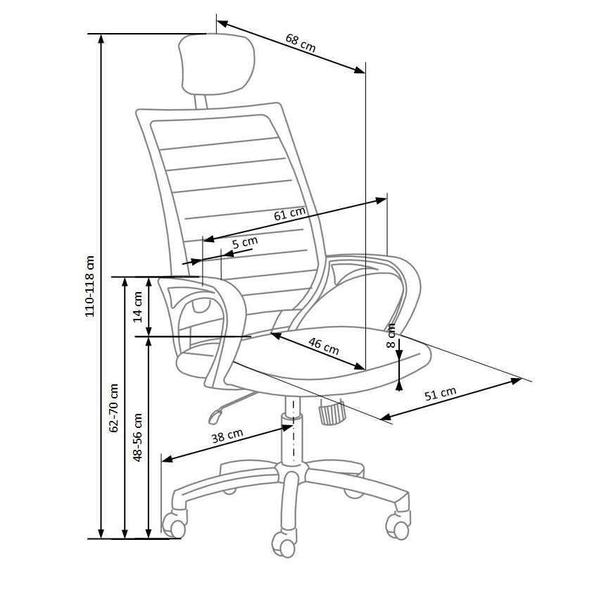 Scaun de birou MIRI, negru/alb
