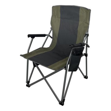 Scaun de camping pliant cu încălzire 11/5V verde/gri