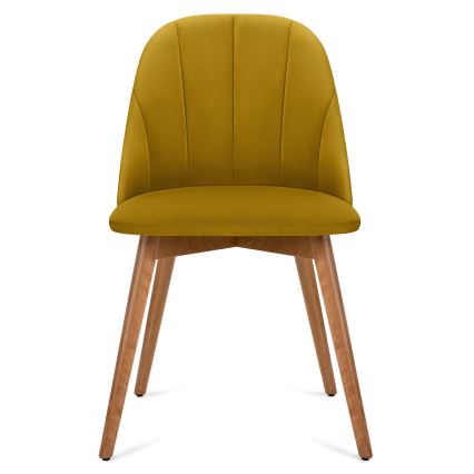 Scaun de dining BAKERI 86x48 cm galben/stejar deschis