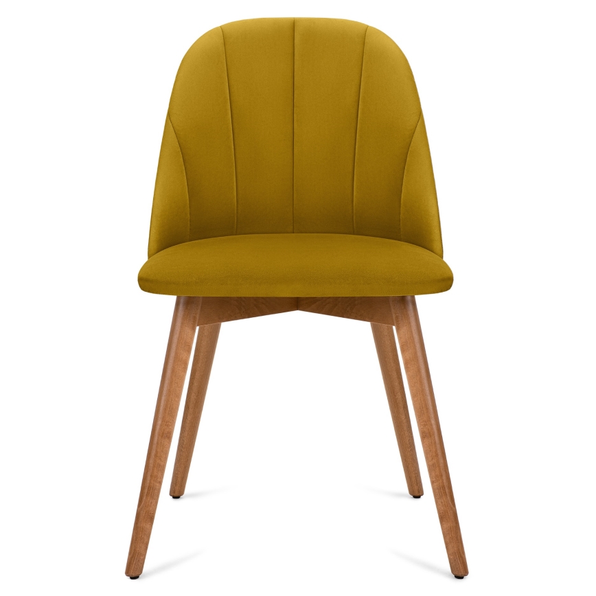 Scaun de dining BAKERI 86x48 cm galben/stejar deschis