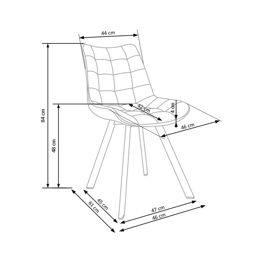 Scaun de dining COMORO, 1 buc., negru