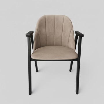 Scaun de dining GARDA, negru/bej