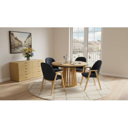 Scaun de dining GARDA, stejar/antracit