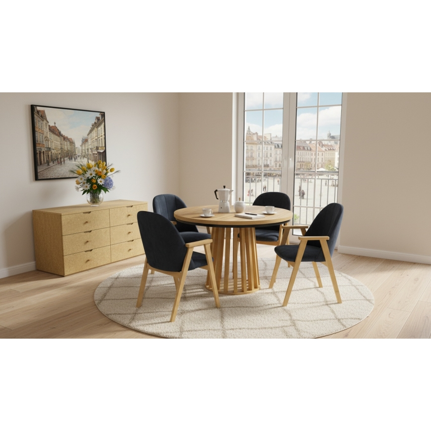 Scaun de dining GARDA, stejar/antracit