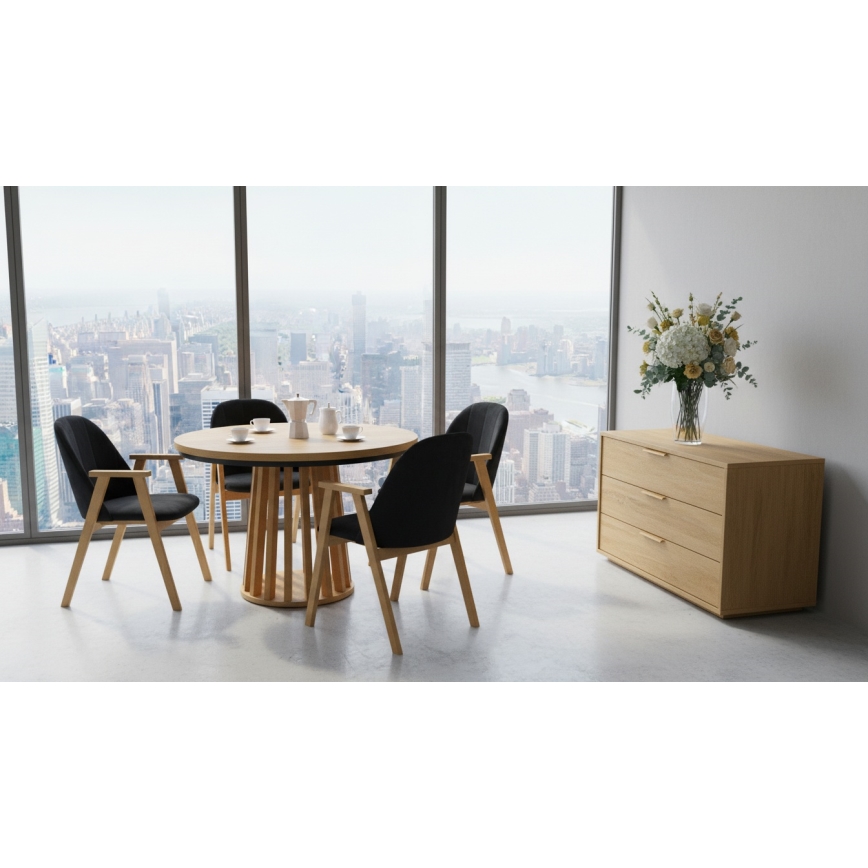 Scaun de dining GARDA, stejar/antracit