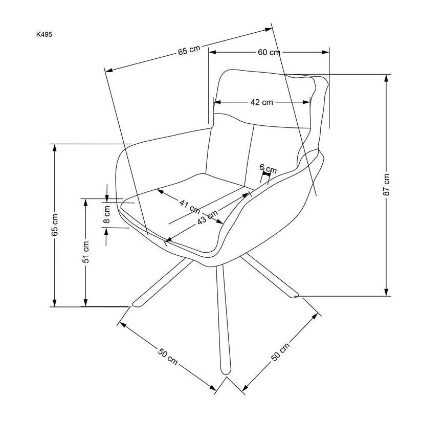 Scaun de dining HALSA, 1 buc., gri