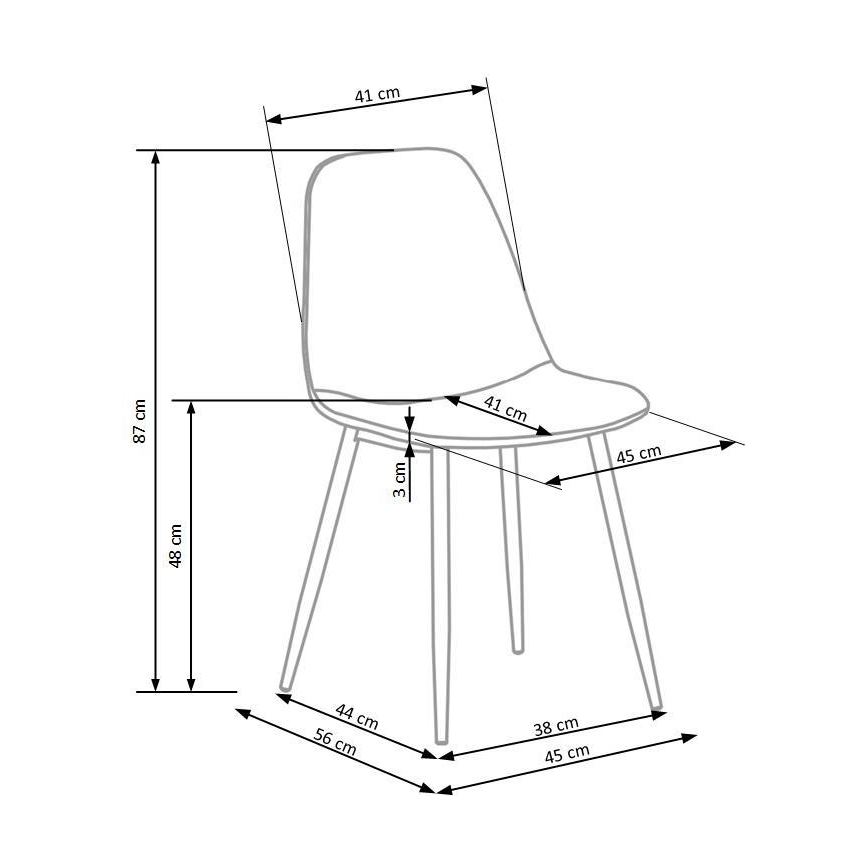 Scaun de dining KINDREL, 1 buc., negru