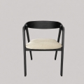 Scaun de dining LUSO, negru/bej