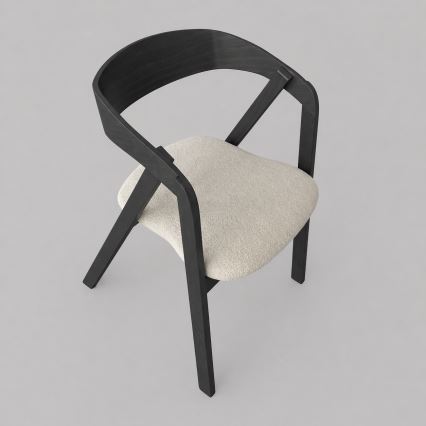 Scaun de dining LUSO, negru/bej