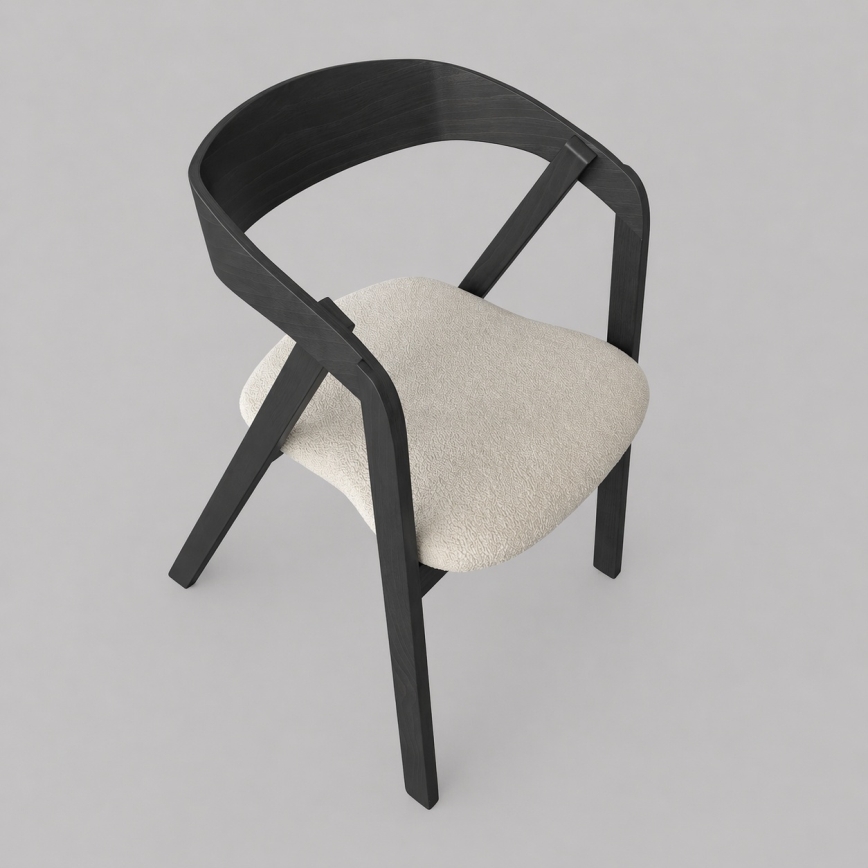 Scaun de dining LUSO, negru/bej
