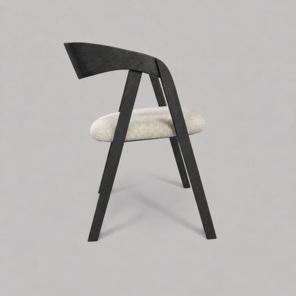 Scaun de dining LUSO, negru/bej
