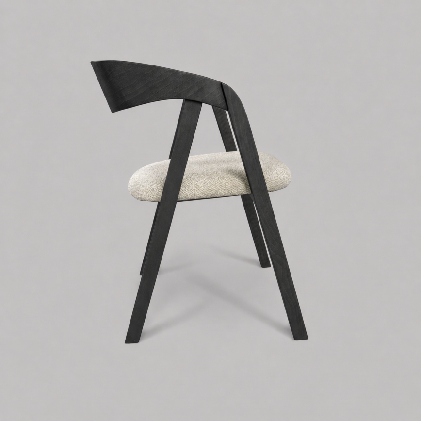 Scaun de dining LUSO, negru/bej