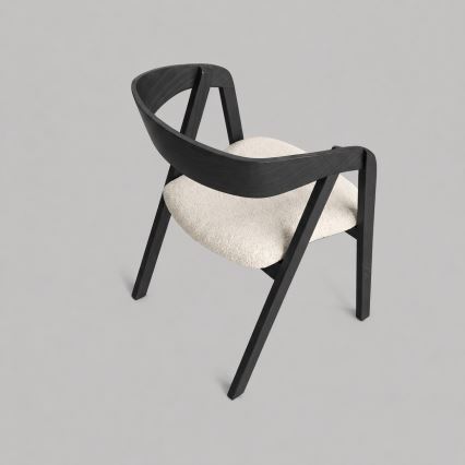 Scaun de dining LUSO, negru/bej