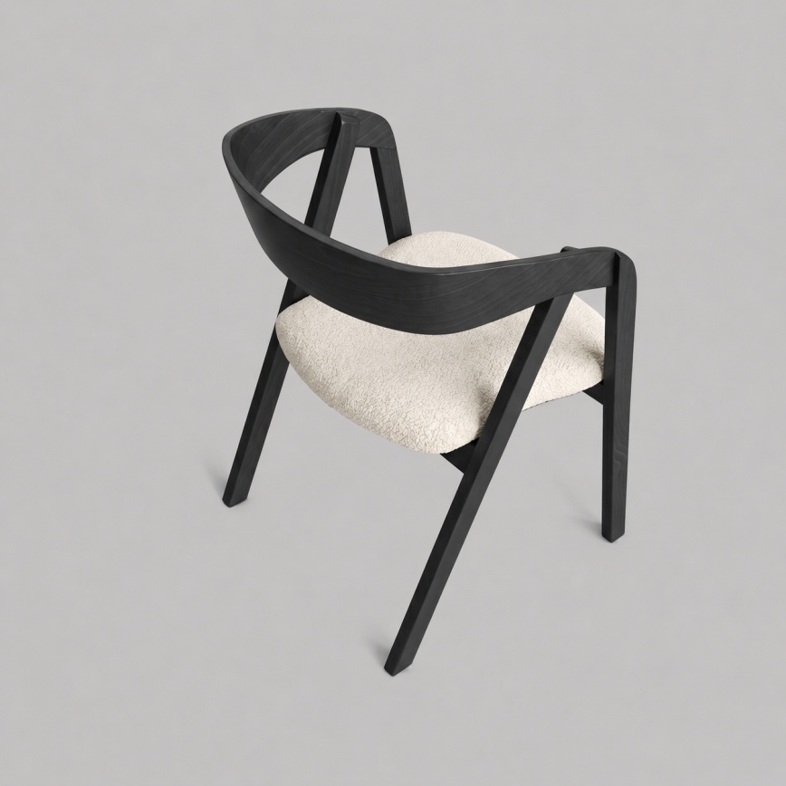 Scaun de dining LUSO, negru/bej