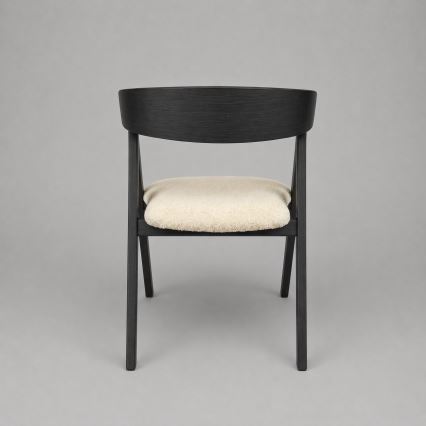 Scaun de dining LUSO, negru/bej