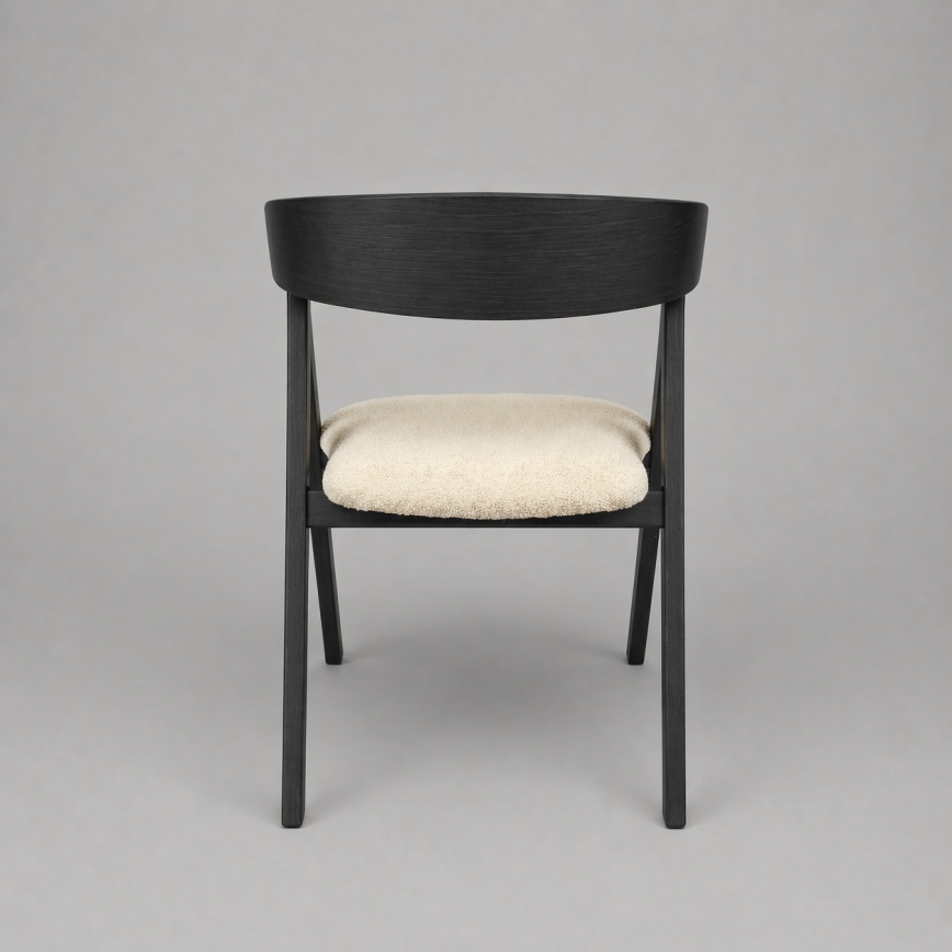 Scaun de dining LUSO, negru/bej